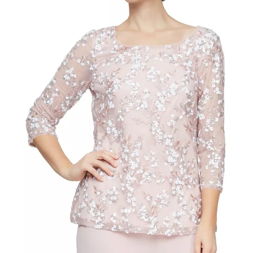 Alex Evenings Dressy Beaded top perfect for Wedding - NWT